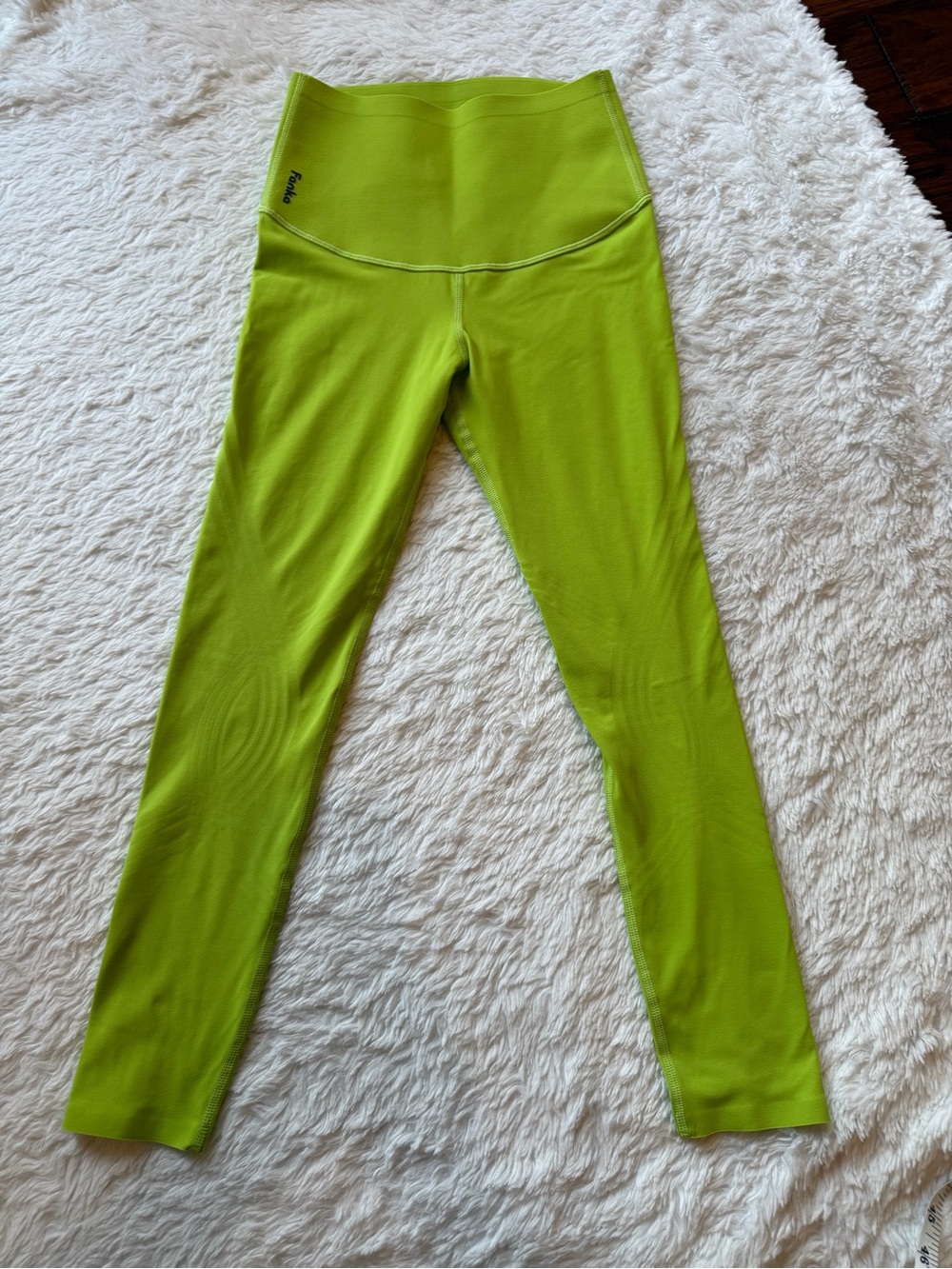Fanka High Waisted Leggings Lime Green Reversible Athletic Compression S